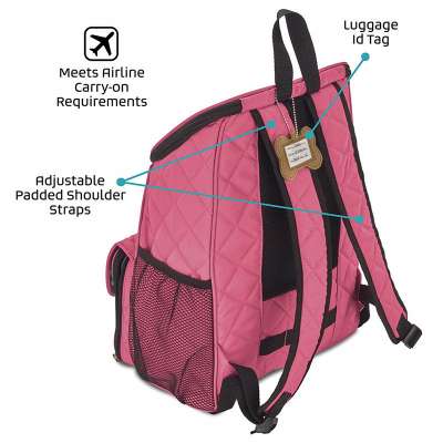 Airline Carry-on Quilted Weekender Pet Backpack Dog Travel Bag